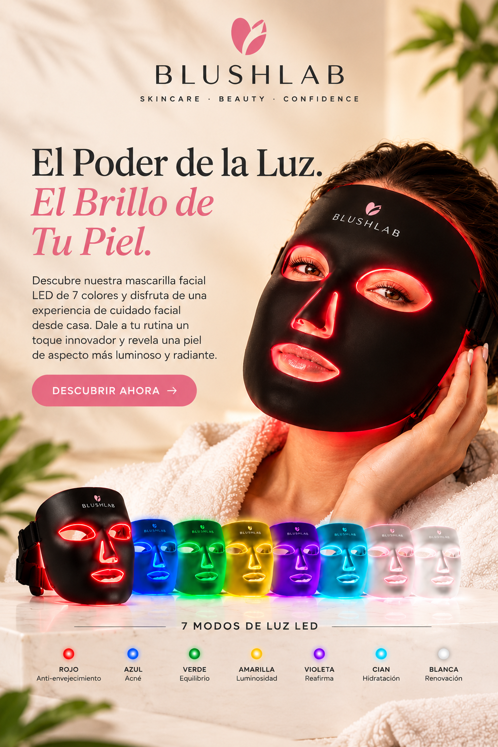 Preguntas Frecuentes sobre la Mascarilla Facial LED BLUSH LAB